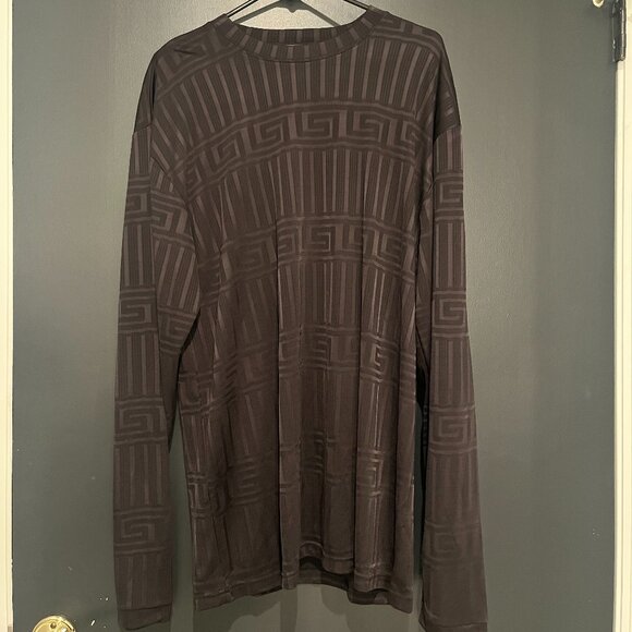 Maxini Collezione Long Sleeve Sheer Shirt with Pattern XL - Picture 1 of 4